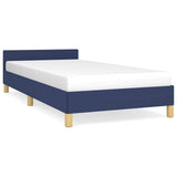 Vidaxl bedframe met hoofdeinde zonder matras 90x200 cm stof blauw