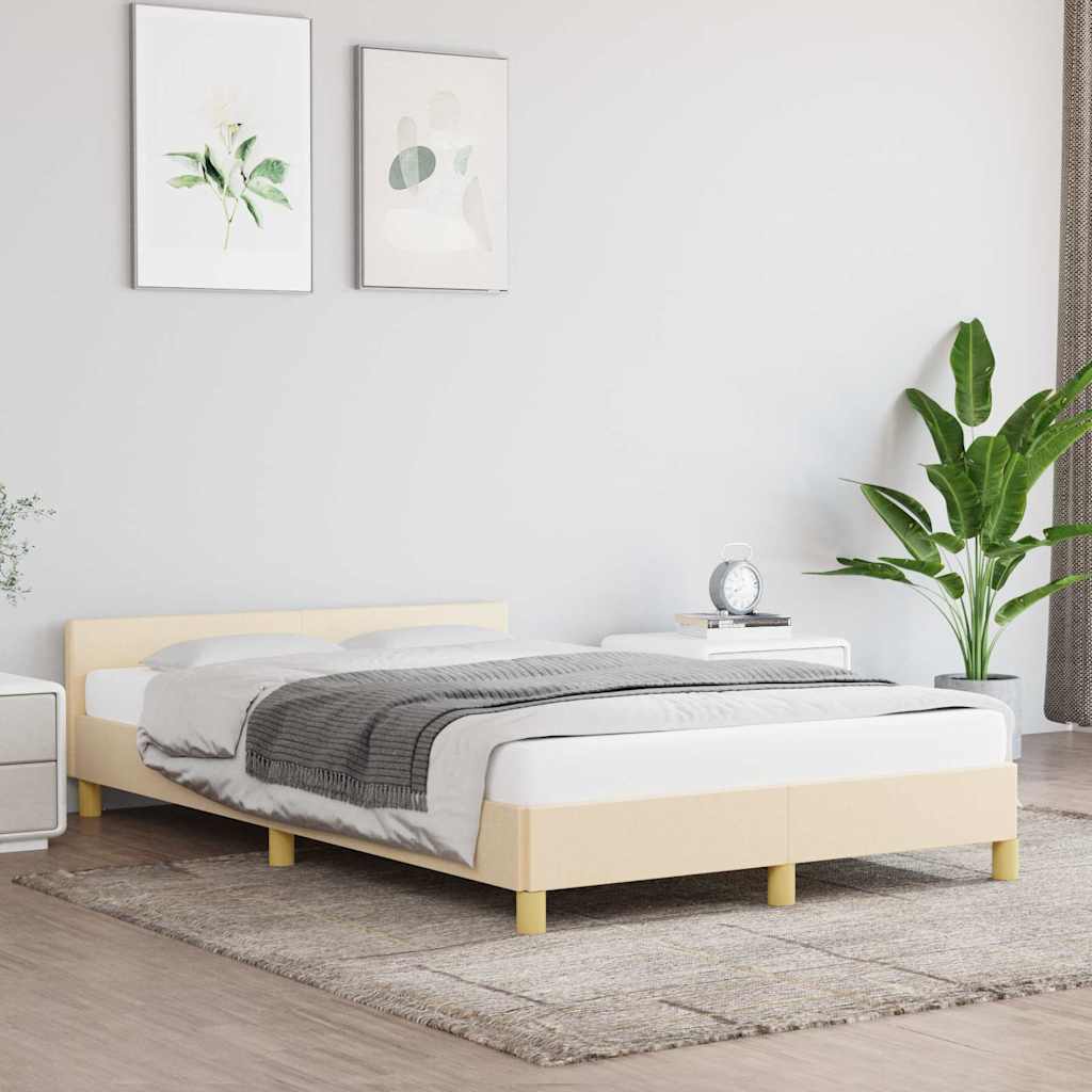 Vidaxl bedframe zonder matras 120x200 cm stof crèmekleurig