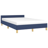 Vidaxl bedframe met hoofdeinde zonder matras 120x200 cm stof blauw