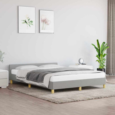 Vidaxl bedframe zonder matras stof lichtgrijs 140x190 cm