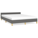 Vidaxl bedframe zonder matras stof donkergrijs 140x190 cm