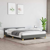 Vidaxl bedframe zonder matras stof donkergrijs 140x190 cm