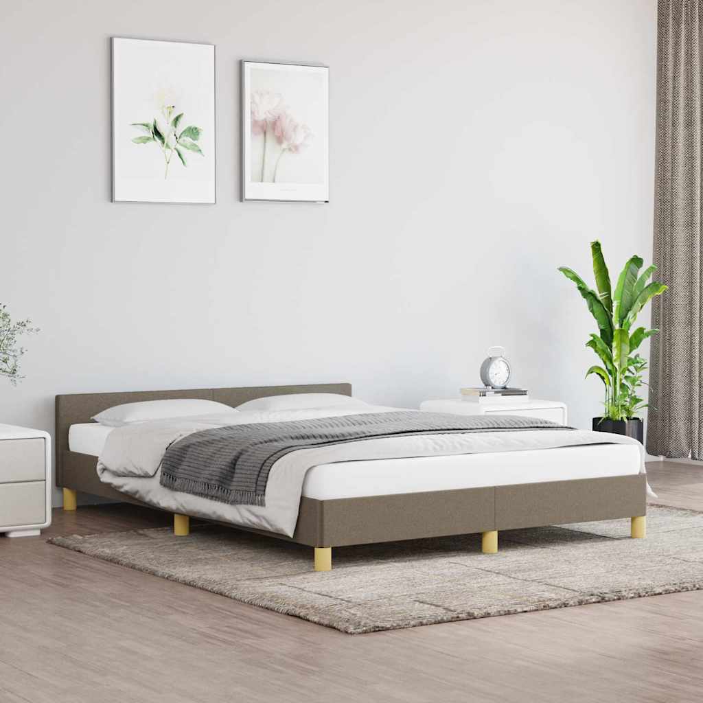 Vidaxl bedframe zonder matras stof taupe 140x190 cm