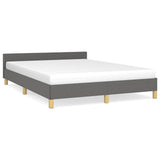 Vidaxl bedframe zonder matras stof donkergrijs 140x200 cm