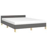 Vidaxl bedframe zonder matras stof donkergrijs 140x200 cm
