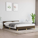 Vidaxl bedframe zonder matras stof donkerbruin 140x200 cm