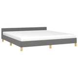 Vidaxl bedframe zonder matras stof donkergrijs 160x200 cm