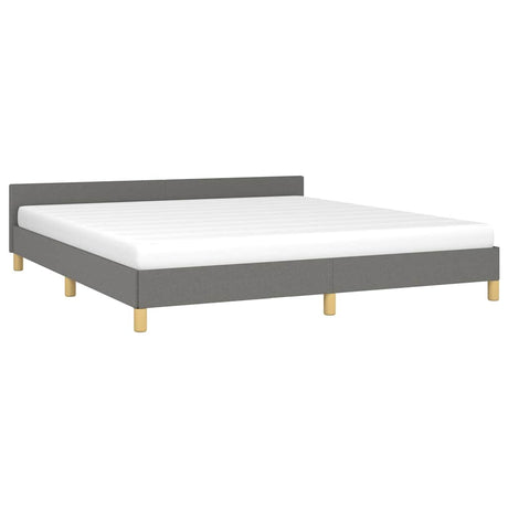 Vidaxl bedframe zonder matras stof donkergrijs 160x200 cm