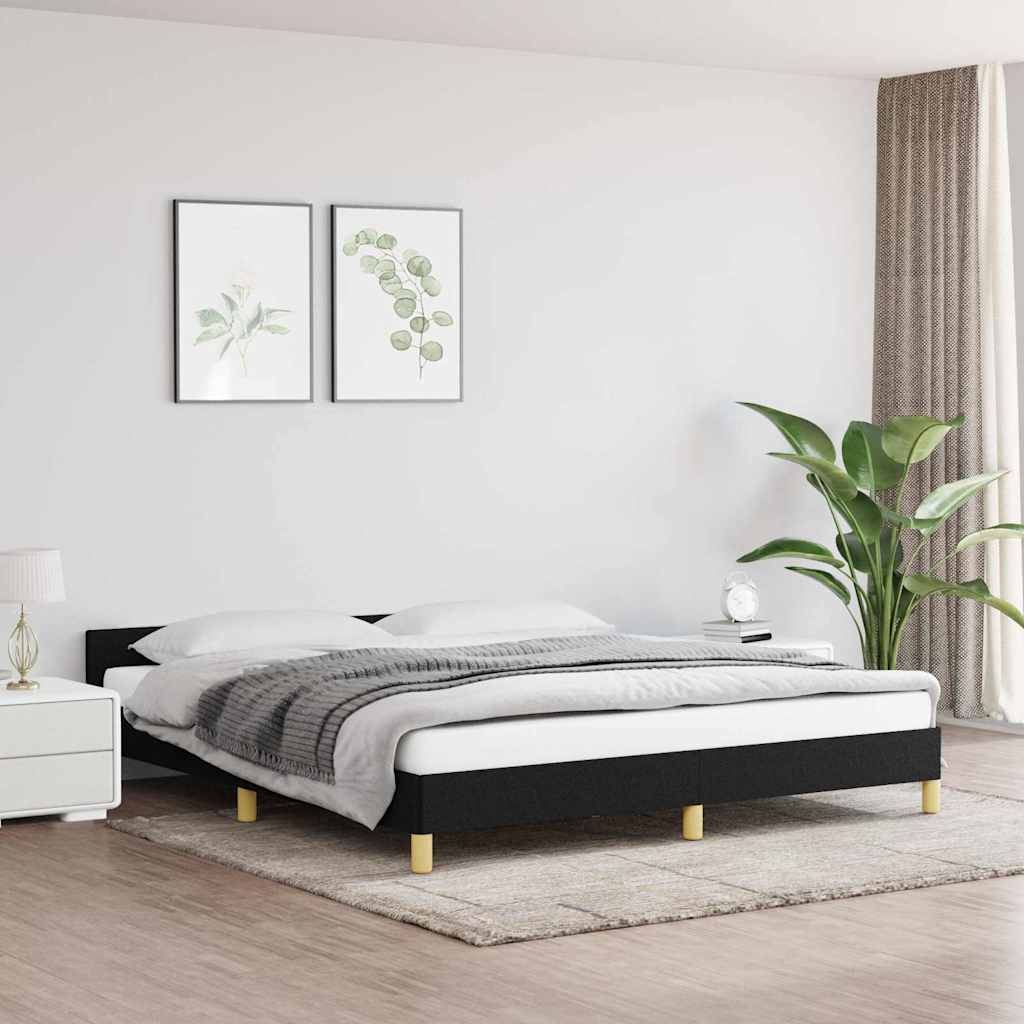 Vidaxl bedframe zonder matras stof zwart 160x200 cm