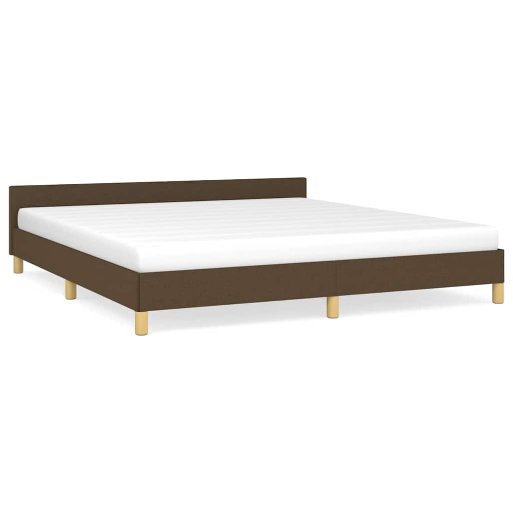 Vidaxl bedframe zonder matras stof donkerbruin 160x200 cm