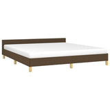 Vidaxl bedframe zonder matras stof donkerbruin 160x200 cm