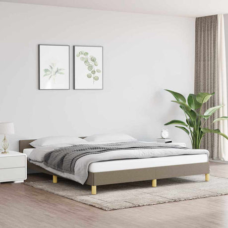 Vidaxl bedframe zonder matras stof taupe 160x200 cm