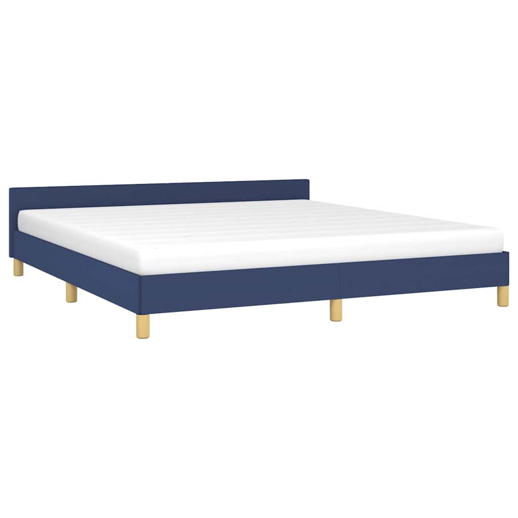Vidaxl bedframe met hoofdeinde zonder matras 160x200 cm stof blauw