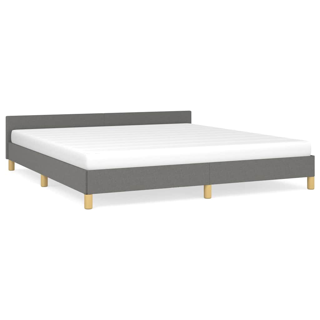 Vidaxl bedframe zonder matras stof donkergrijs 180x200 cm