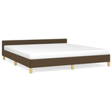 Vidaxl bedframe zonder matras stof donkerbruin 180x200 cm