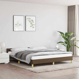 Vidaxl bedframe zonder matras stof donkerbruin 180x200 cm