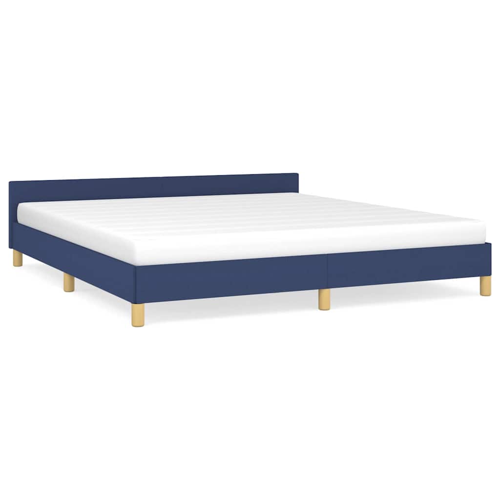 Vidaxl bedframe met hoofdeinde zonder matras 180x200 cm stof blauw