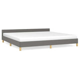 Vidaxl bedframe zonder matras stof donkergrijs 200x200 cm