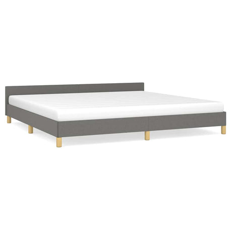 Vidaxl bedframe zonder matras stof donkergrijs 200x200 cm