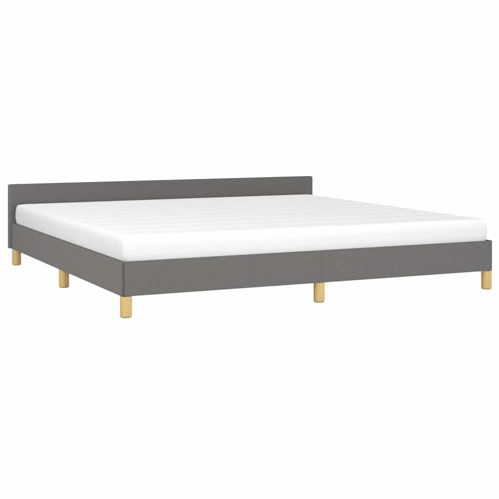 Vidaxl bedframe zonder matras stof donkergrijs 200x200 cm