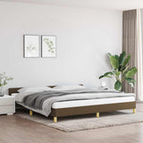 Vidaxl bedframe zonder matras stof donkerbruin 200x200 cm