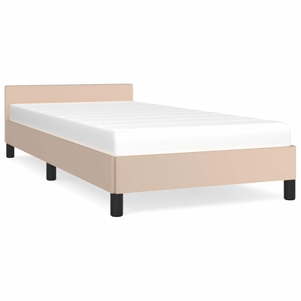 Vidaxl bedframe met hoofdeinde zonder matras cappuccino 80x200 cm