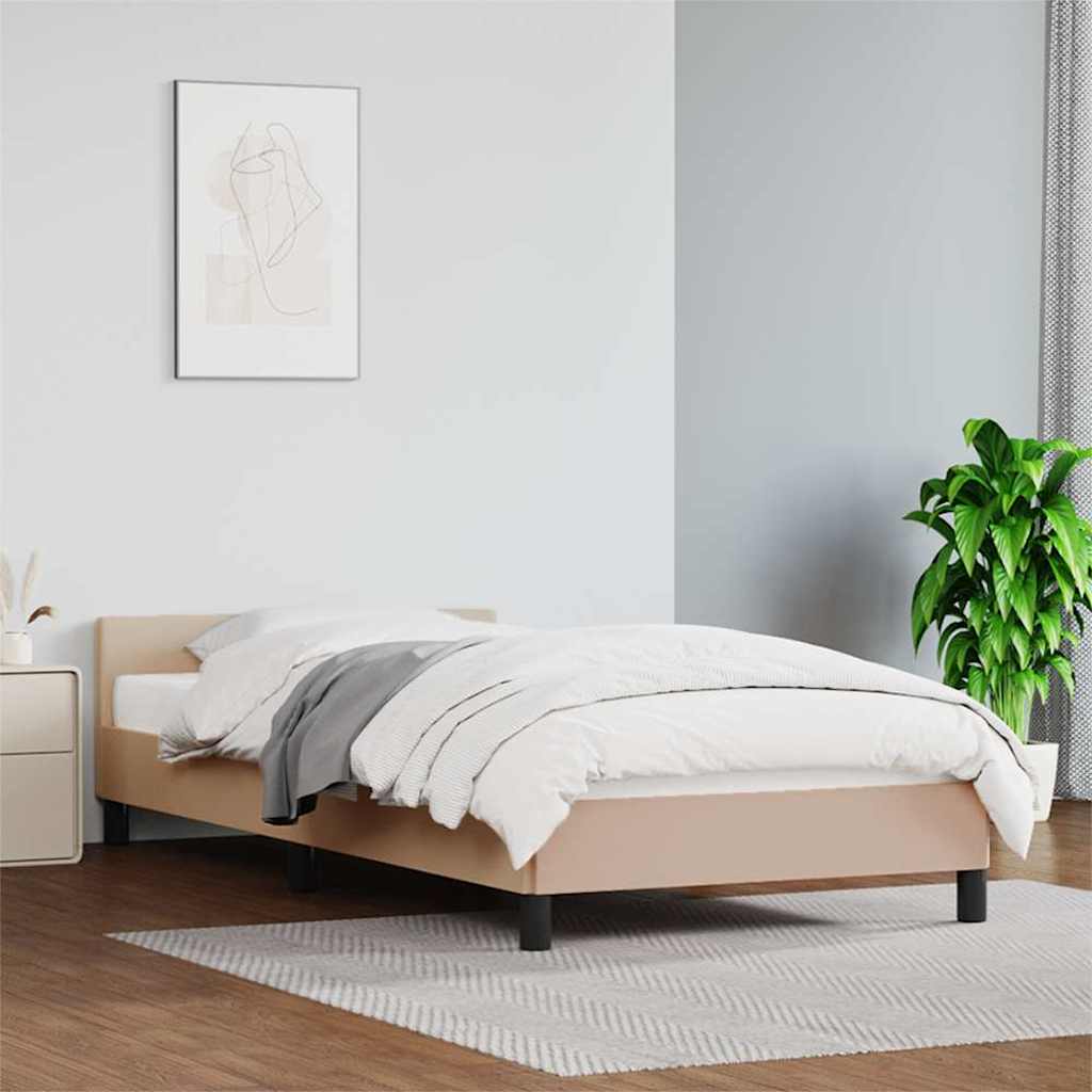 Vidaxl bedframe met hoofdeinde zonder matras cappuccino 80x200 cm