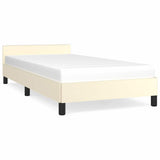 Vidaxl bedframe met hoofdeinde zonder matras 90x190 cm crèmekleurig