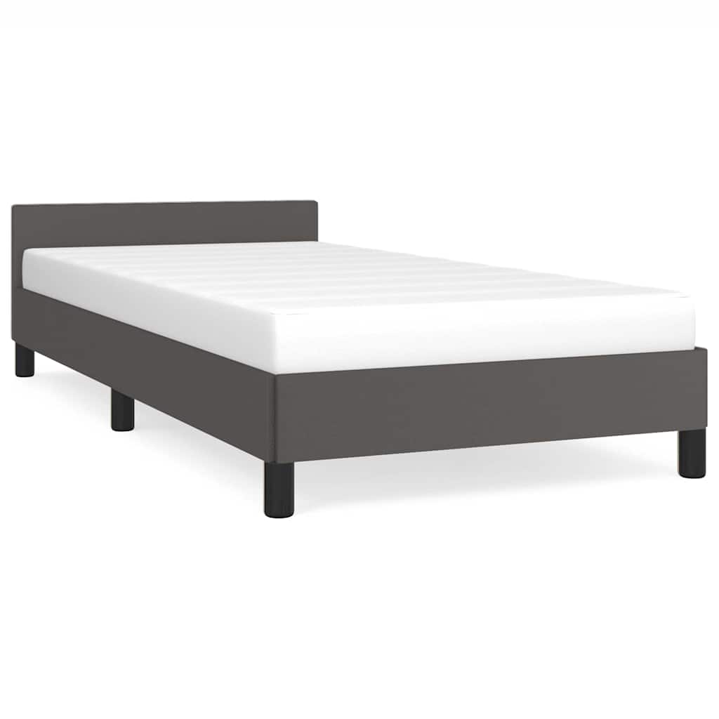 Vidaxl bedframe met hoofdeinde zonder matras 90x190 cm grijs