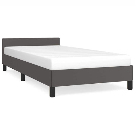 Vidaxl bedframe met hoofdeinde zonder matras 90x190 cm grijs