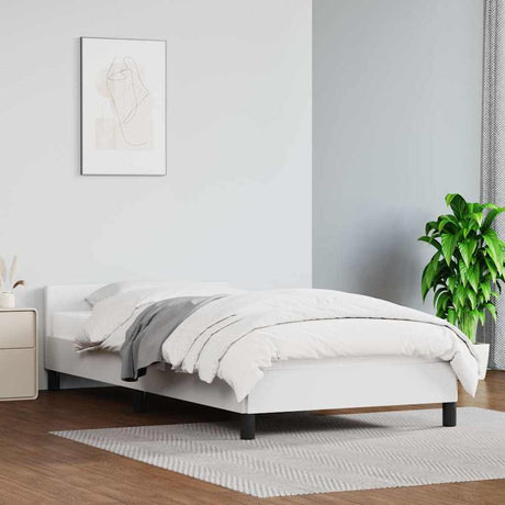 Vidaxl bedframe met hoofdeinde zonder matras 90x200 cm wit