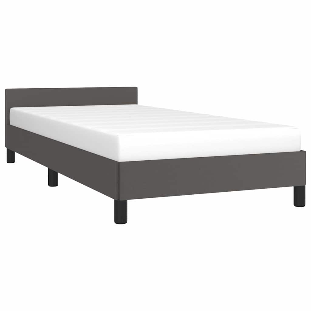 Vidaxl bedframe met hoofdeinde zonder matras 90x200 cm grijs