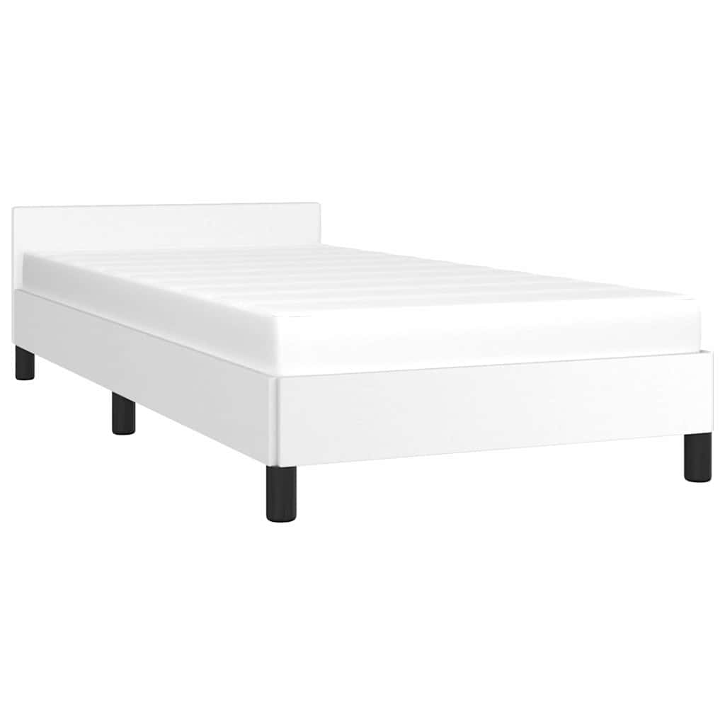 Vidaxl bedframe met hoofdeinde zonder matras 100x200 cm wit