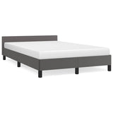 Vidaxl bedframe met hoofdeinde zonder matras 120x200 cm grijs