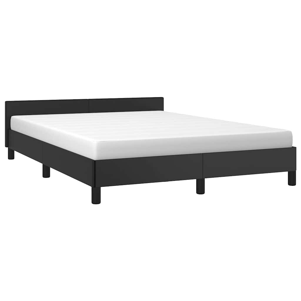Vidaxl bedframe met hoofdeinde zonder matras 140x190 cm zwart