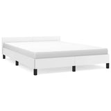 Vidaxl bedframe met hoofdeinde zonder matras 140x190 cm wit