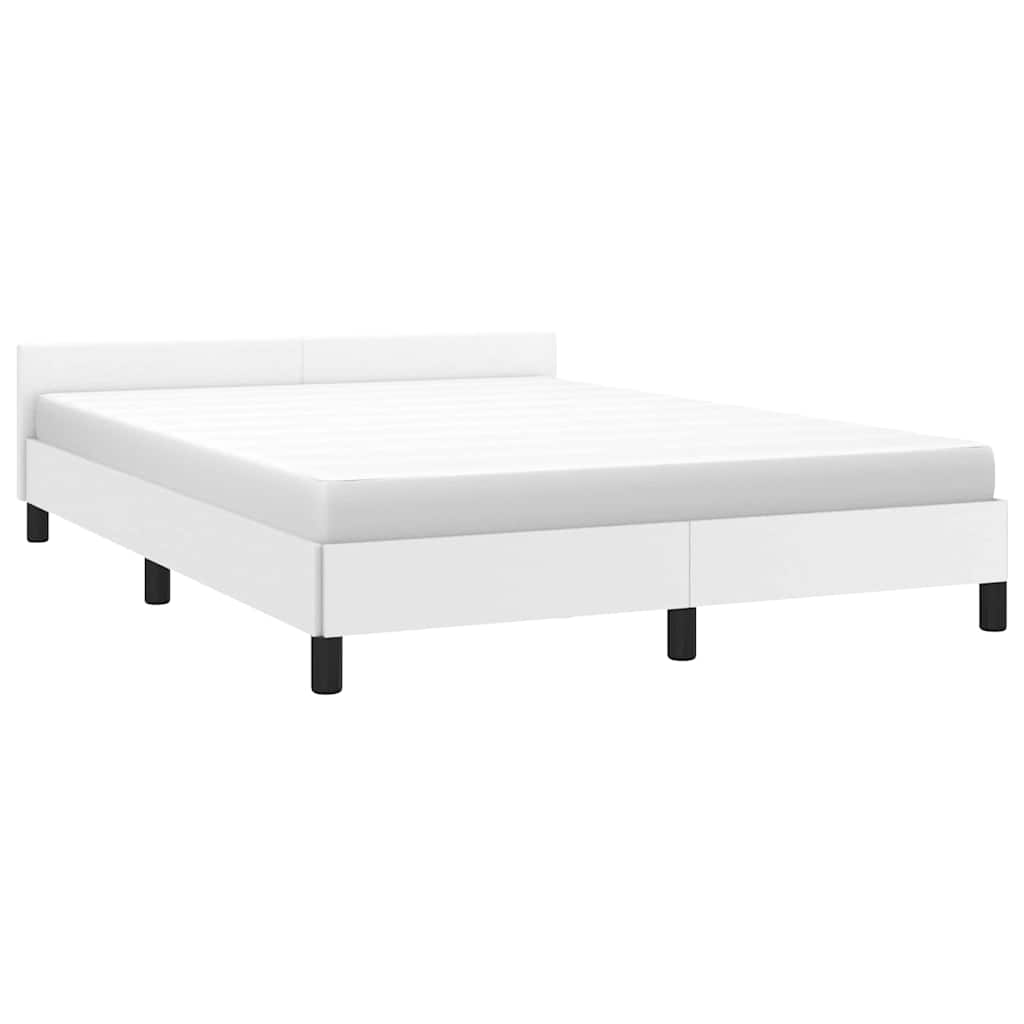 Vidaxl bedframe met hoofdeinde zonder matras 140x190 cm wit