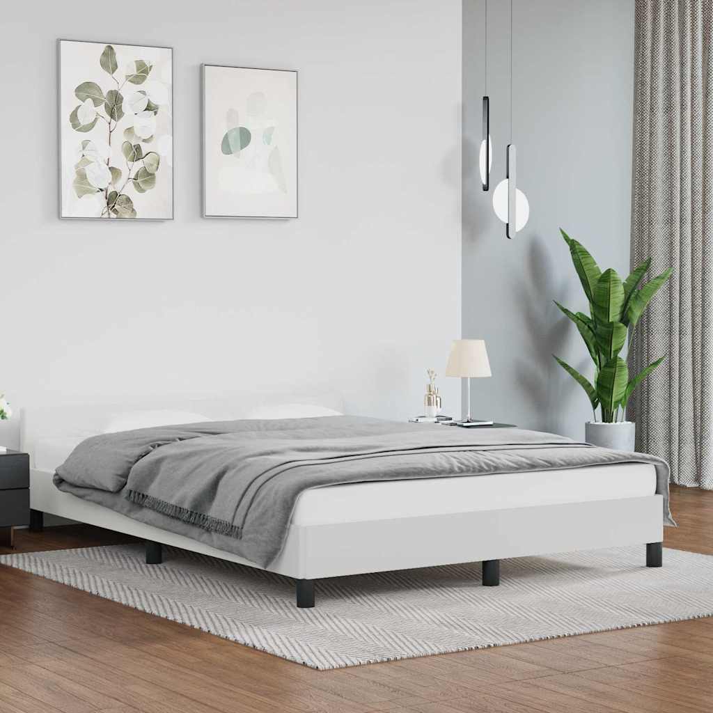Vidaxl bedframe met hoofdeinde zonder matras 140x190 cm wit