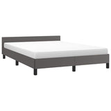 Vidaxl bedframe met hoofdeinde zonder matras 140x190 cm grijs