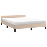 Vidaxl bedframe met hoofdeinde zonder matras cappuccino 140x190 cm