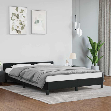 Vidaxl bedframe met hoofdeinde zonder matras 140x200 cm zwart