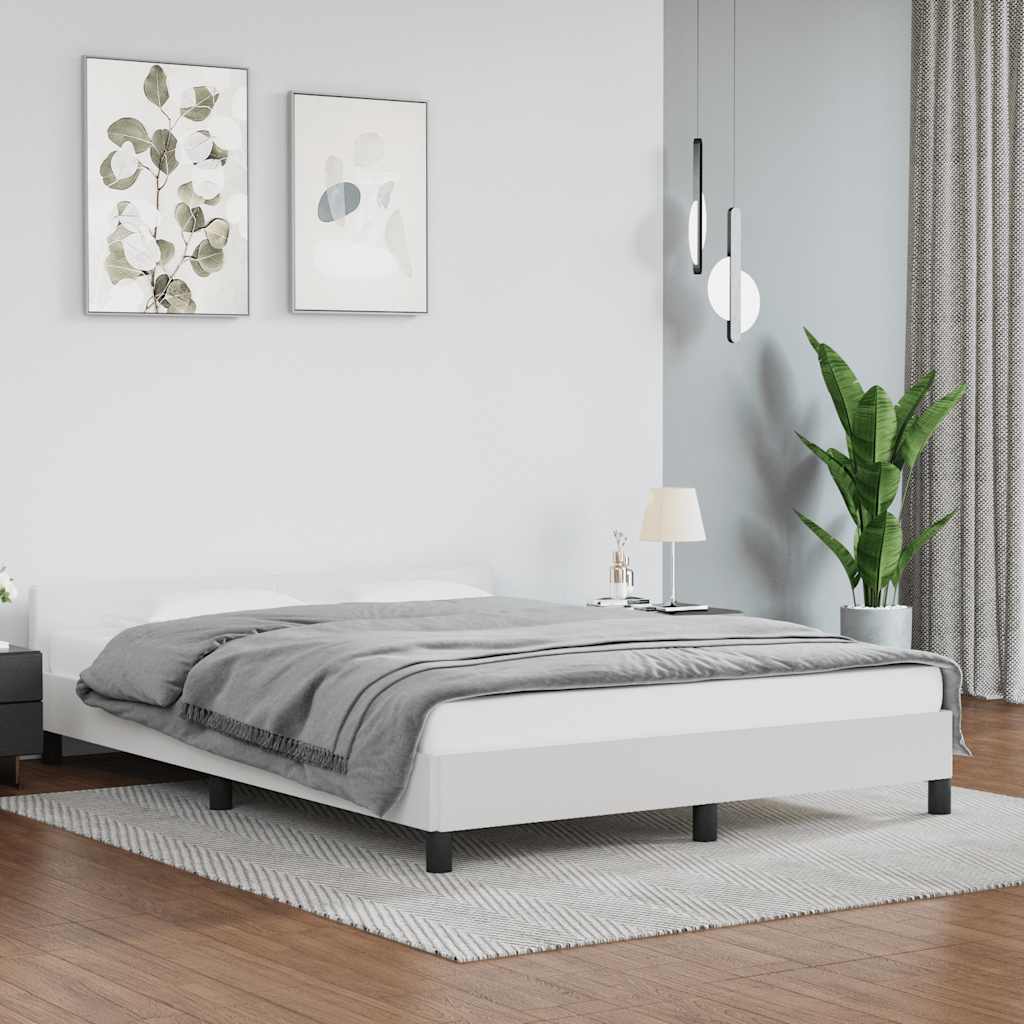 Vidaxl bedframe met hoofdeinde zonder matras 140x200 cm wit