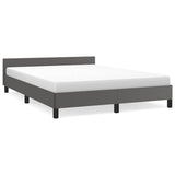Vidaxl bedframe met hoofdeinde zonder matras 140x200 cm grijs