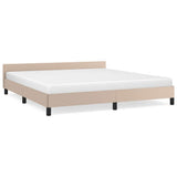 Vidaxl bedframe met hoofdeinde zonder matras cappuccino 160x200 cm