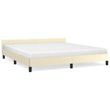 Vidaxl bedframe met hoofdeinde zonder matras 180x200 cm crèmekleurig