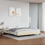 Vidaxl bedframe met hoofdeinde zonder matras 180x200 cm crèmekleurig