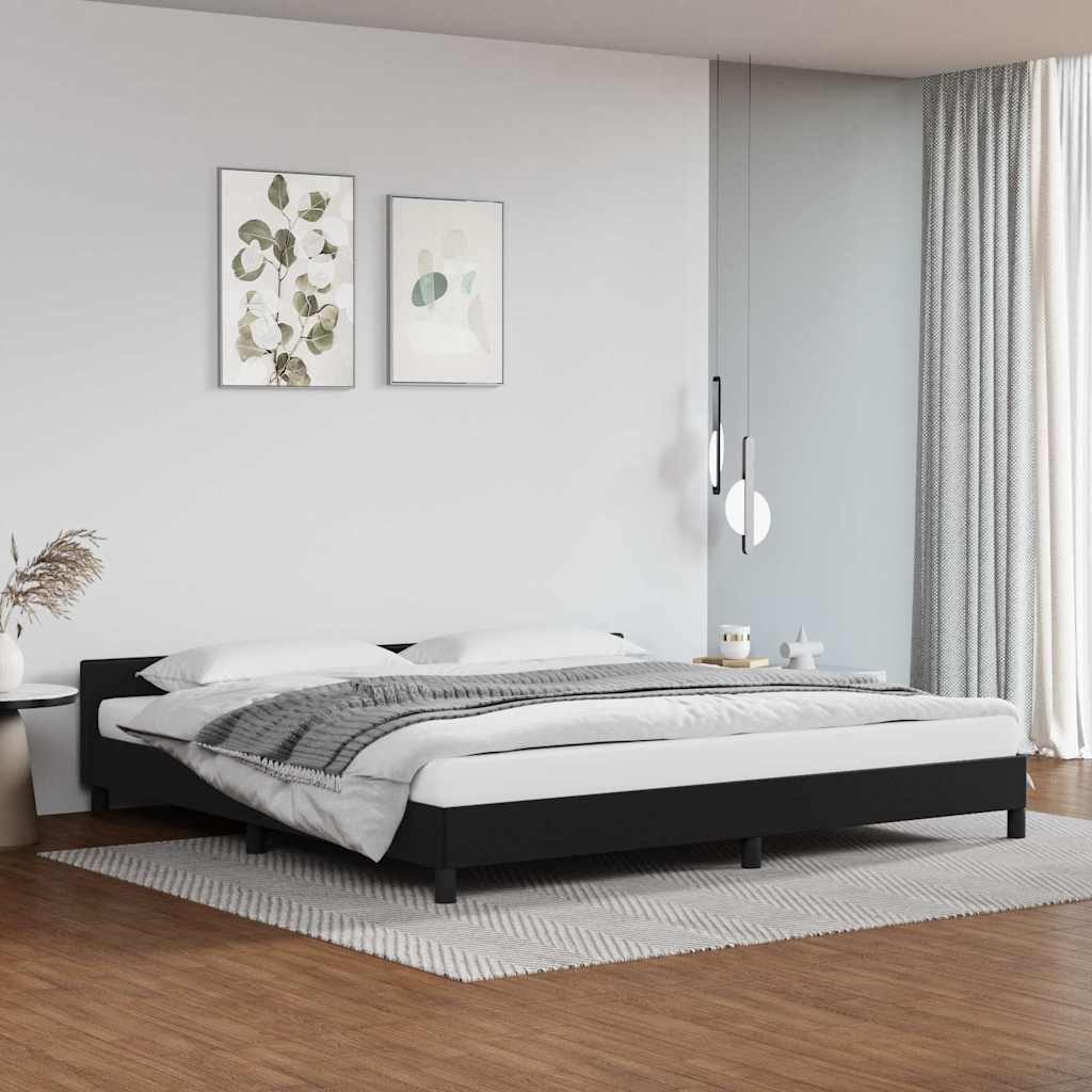 Vidaxl bedframe met hoofdeinde zonder matras 200x200 cm zwart