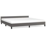 Vidaxl bedframe met hoofdeinde zonder matras 200x200 cm grijs