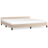 Vidaxl bedframe met hoofdeinde zonder matras cappuccino 200x200 cm