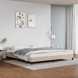 Vidaxl bedframe met hoofdeinde zonder matras cappuccino 200x200 cm